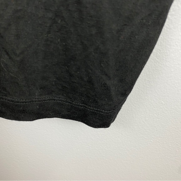 Monk & Lou Black Front Sheer Patterned Back Oversized Cap Sleeve Top Small - Picture 8 of 8